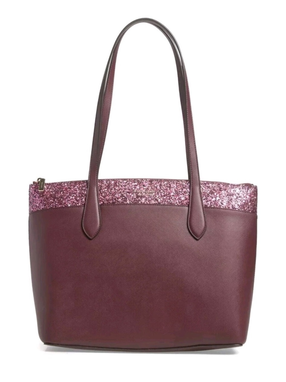 Kate Spade Flash Glitter Tote Bag Cherrywood NWT